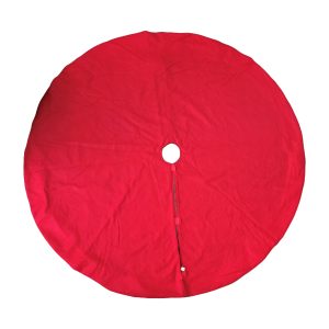 large 48 inch christmas tree skirt with red and black checkered cloth and reindeer bells design – thick double layer holiday mat for indoor outdoor party décor